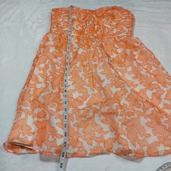 Shoshanna Coral Pink Strapless Silk Formal Evening Prom Dress Size 4 - Picture 5 of 8